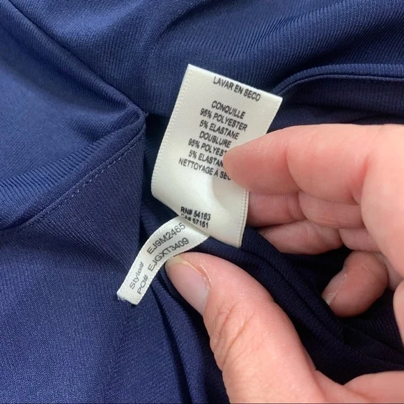 NWT Eliza J Navy Blue Embellished Cape Maxi Gown - Picture 14 of 16